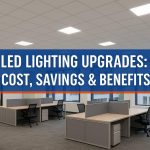 LED lighting upgrades Ottawa office showing bright recessed panels