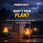 Backup power solutions in Ottawa during a home power outage with lights off and emergency lighting