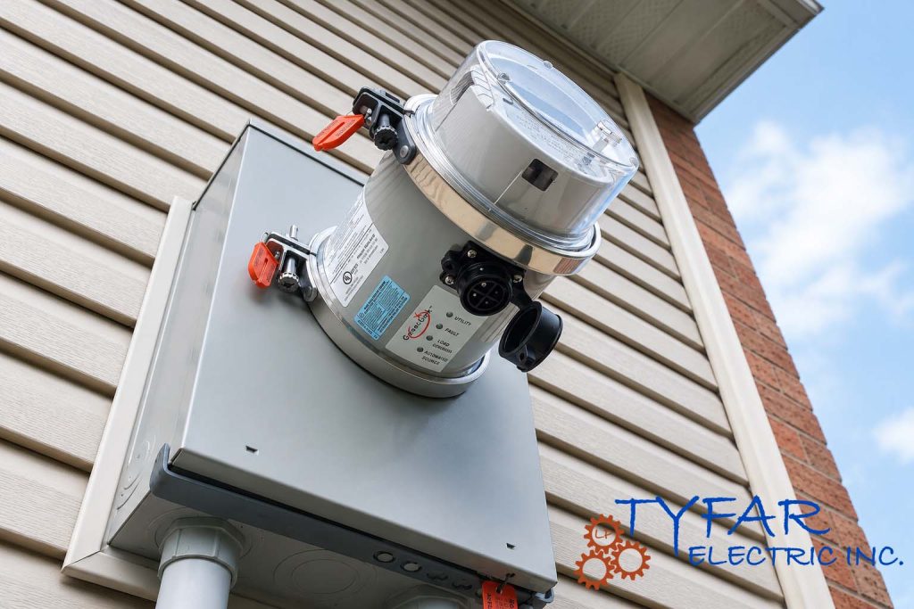 GenerLink transfer switch installed at a residential electrical meter in Ottawa by TYFAR Electric