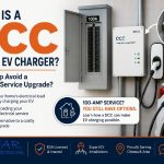 DCC EV energy management system with 100-amp electrical panel and Level 2 EV charger